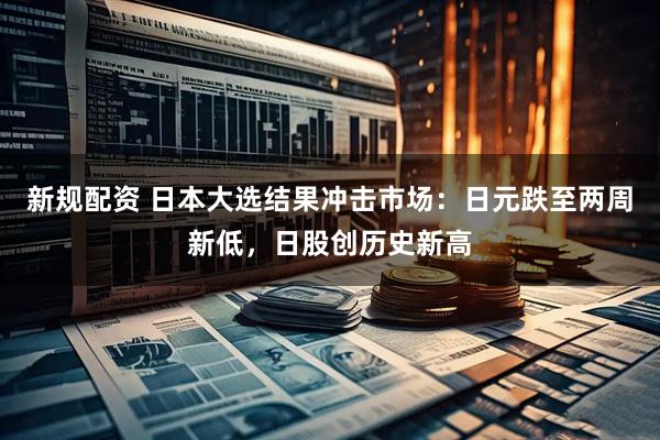 新规配资 日本大选结果冲击市场：日元跌至两周新低，日股创历史新高